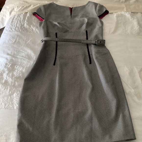 Anne Klein gingham check wool blend belted sheath size 10 dress - Picture 1 of 16
